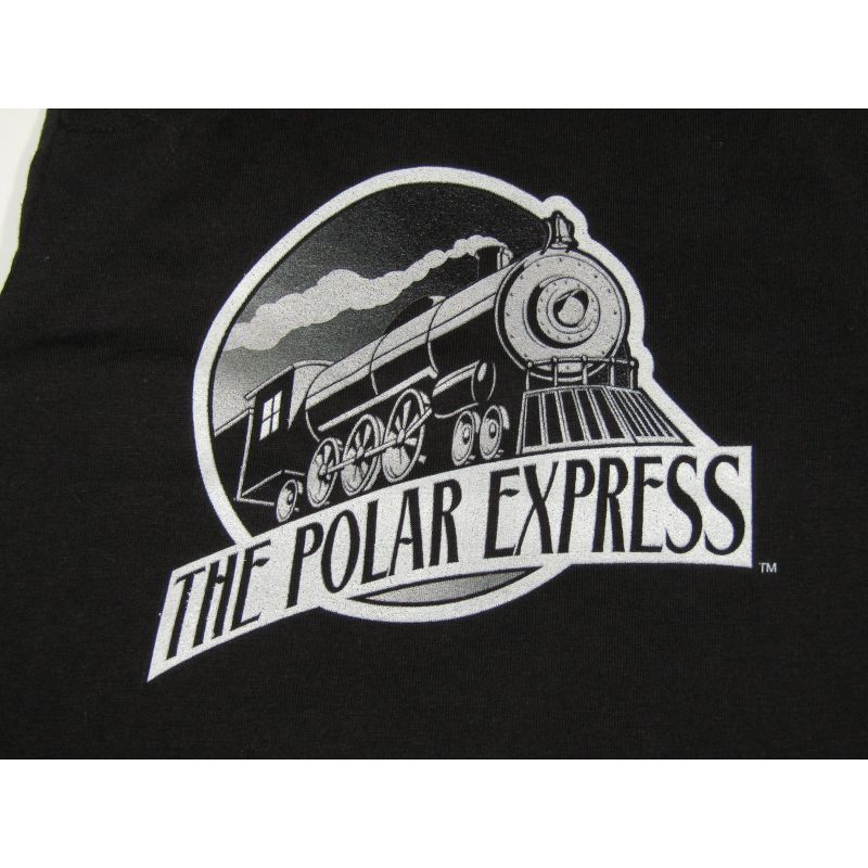 Polar Express Train Logo Men's Black Sleep Pajama Pants, 2 of 3