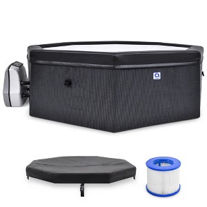 JLeisure Aegean 1,200 Liter 65 inch 6 Person Rigid Foam Wall Hot Tub Spa, Black - 1 of 4