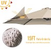Cesicia 15'' x 8.9'' in Red Solar Umbrella, Patio Umbrella for Table or Base with Tilt & Crank, for Garden, Deck, Backyard, Pool, Beach - 2 of 4