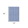 Navy Blue And Denim Blue Floral Washable Indoor Outdoor Area Rug - 3 of 4