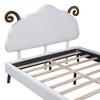 Okak Twin/Full Platform Bed Frame with Upholstered Cute Sheep-Shaped Headboard for Kids Noise-Free Bed Strong Wood Slats Easy Assembly - 4 of 4
