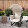 Pellebant Rocking Egg Chair Durable Iron Outdoor & Indoor Lounge Chair with Canopy Cushions 350 lbs Capacity - 2 of 4