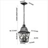 AZL1 Life Concept Decorative Lantern Outdoor Pendant Lantern Modern Black Metal with Clear Glass for Porch Foyer Doorway, Black, 10.2"*10.2"*20.3" - 4 of 4