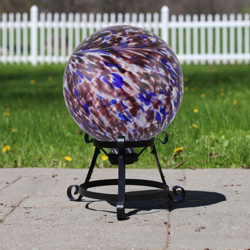 Northlight Outdoor Garden Swirled Gazing Ball - 10" - Purple and White, 2 of 7