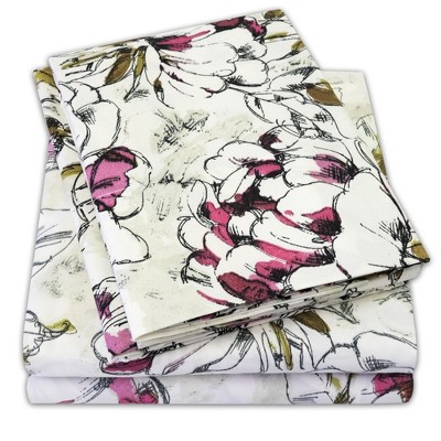 Dolce Twin Floral Microfiber Sheet Set with Pillowcases