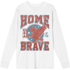 USA Home of the Brave Adult Crew Neck Long Sleeve Tee - 1 of 3