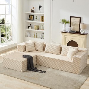 Modular Sectional Sofa Cloud Sectional Couch, 106" Comfy Fluffy L Shaped Black Couches for Living Room,Oversized Sofa Sleeper - 1 of 4