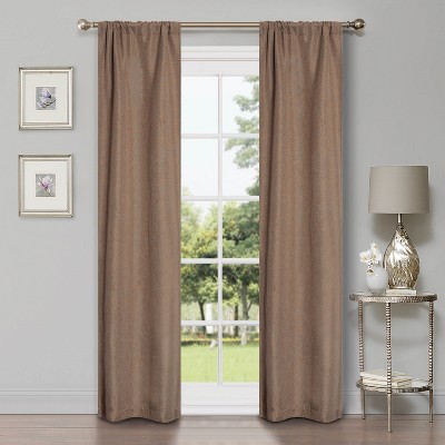 Classic Linen Design Room Darkening Semi-Blackout Curtains, Set of 2 by Blue Nile Mills