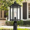 John Timberland Mission Outdoor Post Light Fixture Matte Black Metal 19 1/2" Clear Glass for Exterior House Porch Patio Deck Home - 2 of 4