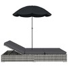 vidaXL Sun Lounger Grey PE rattan, powder-coated steel, polyester Double - 3 of 4