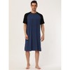 Lars Amadeus Men's Comfy Lounge Soft Loose Short Sleeves Sleep Nightgown - 2 of 4