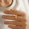 Turandoss Cross Necklace for Women Girls, Dainty 14K Real Gold Plated 3D Pendant Necklace Sideways Choker - 4 of 4