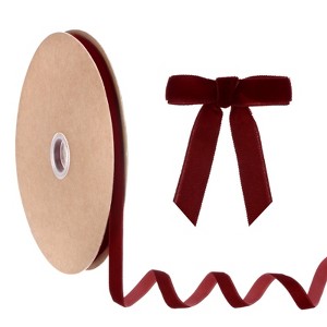 Unique Bargains Velvet Single Side Christmas Vintage Ribbon 1 Pc - 1 of 4