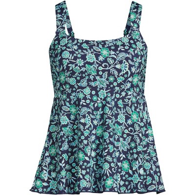 Lands' End Women's Flutter Scoop Neck Tankini Top Comfort Adjustable ...