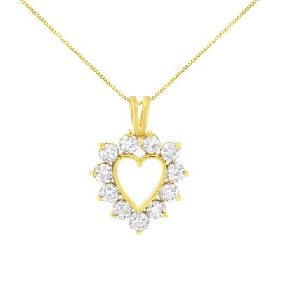 Haus of Brilliance 1 Cttw Diamond Halo Open Heart 10K Yellow Gold ...