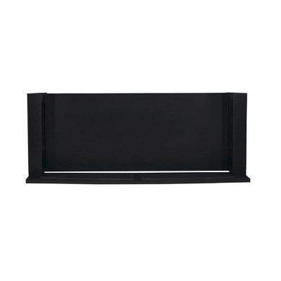 Carlton 44.5'' Black Faux Leather & Ash Wood Storage Bench