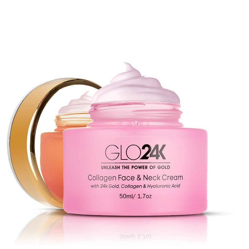 GLO24K Collagen Face & Neck Cream With 24k Gold Collagen & Hyaluronic Acid Boost Your Skin’s Collagen Levels For A Radiant Glowing Skin, 1 of 4