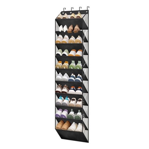 Over The Door Shoe Organizer For Closet 10 Tier Large Capacity Shoe Organizer Holder With 4 Metal Hooks Hanging Shoe Rack Fit 20 Pairs Shoe