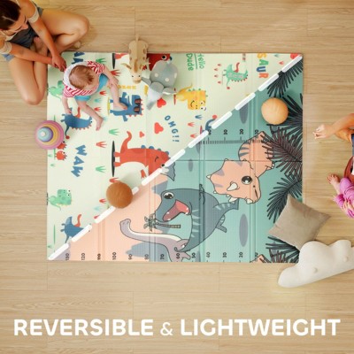 TopComfy Baby Playmats Kids Dinosaur Themed Interactive Play Mat Engaging Illustrations Safe Play Area for Kids, Multicolored, 69.69"*57.48"*0.63"