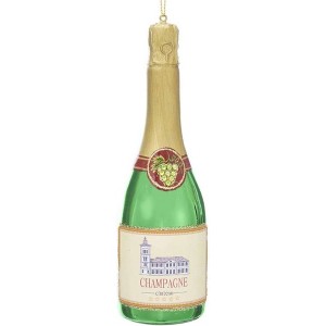 Kurt Adler Glass Ornament for Christmas Tree, Champagne Bottle, 6" - 1 of 1