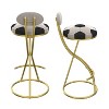 Maliang 2Pcs Round Bar Stools, Modern Velvet Upholstered Counter Chair for Dining Room - 2 of 4