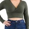 Slickblue Plus Size Ribbed Wrap Front Long Sleeve Top, Stretch Fit, Casual Style, Multiple Color Options, Size 1XL-3XL - 3 of 4