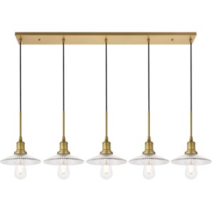 Elegant Lighting Waltz 5 light brass Pendant - 1 of 4