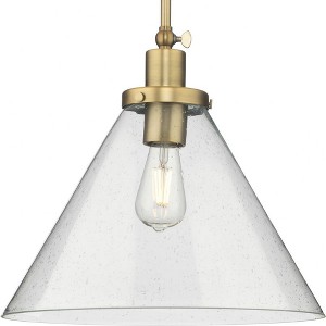 Progress Lighting Hinton 1-Light Pendant Vintage Brass Seeded Glass Collection: Hinton, 1-Light Pendant, Vintage Brass, Seeded Glass - 1 of 1