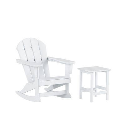 WestinTrends 2-Piece Set Outdoor Adirondack Rocking Chair with Side Table
