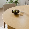 Spassway Round Oak Wood Dining Table with 4 Legs Modern Kitchen Table with Solid Wood Legs for Seats 4-5 - 3 of 4