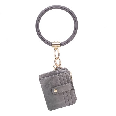 MKF Collection Jordyn Vegan Leather Bracelet Keychain with a Credit Card Holder by Mia K