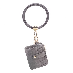 MKF Collection Jordyn Vegan Leather Bracelet Keychain with a Credit Card Holder by Mia K - 1 of 3