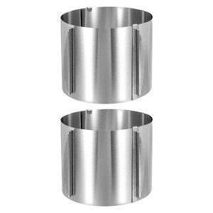 Unique Bargains Stainless Steel Round Adjustable Nonstick Cake Ring 2 Pcs - 1 of 4