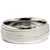Pompeii3 Mens 14K White Gold Milgrain Comfort Fit Wedding Band - 3 of 4