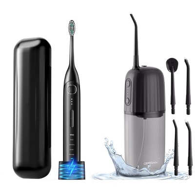 Operan Electric Toothbrush & Cordless C200 Water Flosser Bundle - 8 Brush Heads, 4 Nozzles, IPX7 Waterproof - Complete Oral Care Set