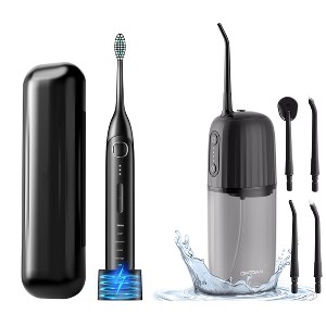 Operan Electric Toothbrush & Cordless C200 Water Flosser Bundle - 8 Brush Heads, 4 Nozzles, IPX7 Waterproof - Complete Oral Care Set - 1 of 4