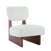 Modern Armless Accent Lounge Chairs Set of 2,Solid Wood Frame Reading Lounge Chair,Comfy Living Room Fabric Upholstered Accent Chair-Coolbibila - 4 of 4