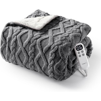 Acekool Wireless Heated, Fast Heating, 10 Settings, Soft Plush Blanket, Machine Washable