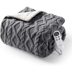 Acekool Wireless Heated, Fast Heating, 10 Settings, Soft Plush Blanket, Machine Washable - 1 of 4