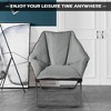 Costway Folding Saucer Padded Chair Soft Wide Seat w/ Metal Frame Lounge Furniture - 2 of 4