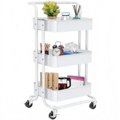 Furniinspire Utility Storage Cart Three-Layer Large-Capacity Swivel Wheel Beauty Cart Durable And Anti-Falling Suitable