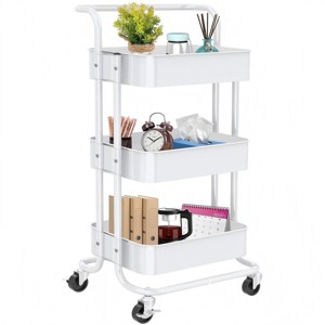 Furniinspire Utility Storage Cart Three-Layer Large-Capacity Swivel Wheel Beauty Cart Durable And Anti-Falling Suitable - 1 of 4
