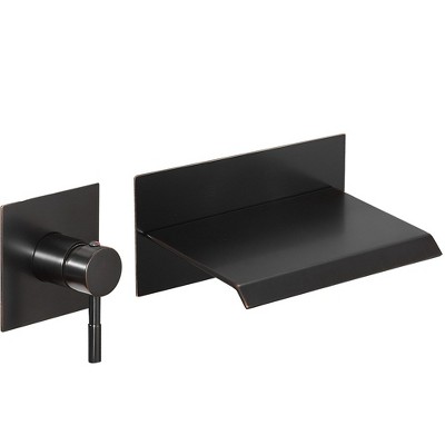 BWE Contemporary Single Handle Rectangular Waterfall Wall Mounted Bathroom Faucet