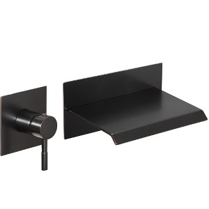 BWE Contemporary Single Handle Rectangular Waterfall Wall Mounted Bathroom Faucet - 1 of 4