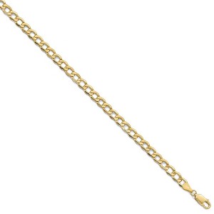 Black Bow Jewelry Men's 5.25mm 10k Yellow Gold Hollow Curb Link Chain Necklace - 1 of 4