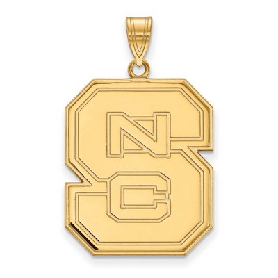 Black Bow Jewelry 10k Yellow Gold North Carolina State Wolfpack NCAA Extra Large Pendant