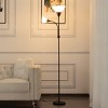 Vynxaria Floor Lamps, 71.3", 2 - Light Setup, Rose - White Arched Shades, Black Body, for Bedroom/Living Room - 4 of 4