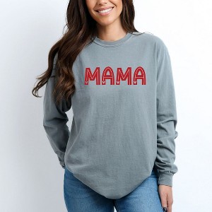 Simply Sage Market Women's Mama Hearts Long Sleeve Garment Dyed Tee - 1 of 4