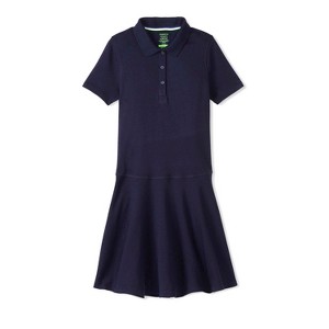 French Toast School Uniform Girls Adaptive Short Sleeve Interlock Polo Dress - 1 of 3