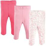 Luvable Friends Baby and Toddler Girl Cotton Leggings 3pk, Pink Rose